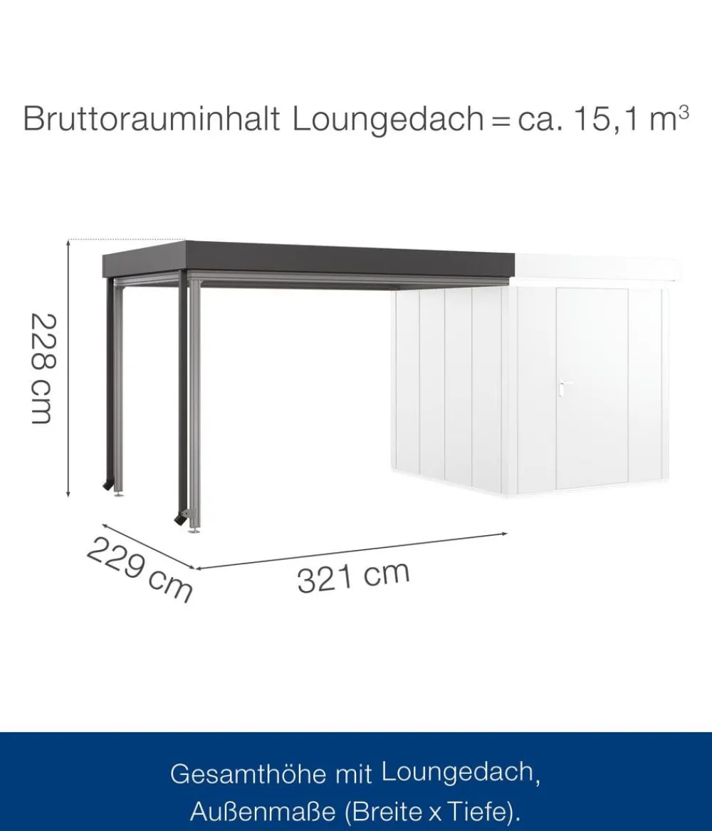 Hörmann Dachzubehör > Juno Loungedach für JFD5/9/12, ca. B321/H220/T229 cm