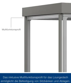 Hörmann Dachzubehör - Juno Loungedach für JFD5/9/12, ca. B321/H220/T229 cm Graualuminium