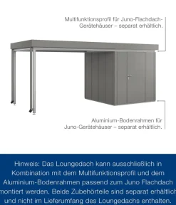 Hörmann Dachzubehör - Juno Loungedach für JFD5/9/12, ca. B321/H220/T229 cm Graualuminium