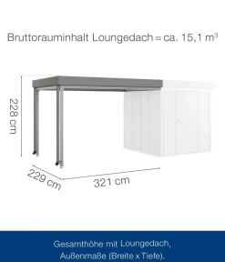 Hörmann Dachzubehör - Juno Loungedach für JFD5/9/12, ca. B321/H220/T229 cm Graualuminium