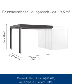 Hörmann Dachzubehör - Juno Loungedach für JFD6/10/13, ca. B321/H220/T277 cm Anthrazit