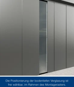 Hörmann Juno VSG-Echtglas Wandelement M/L-Sk, , ca. B50/H208 cm Graualuminium Outlet