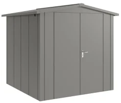 Hörmann Metallgerätehaus Juno JSD5 L-Sk Motiv Design mit Doppeltür, ca. B237/H223/T229 cm Graualuminium Discount