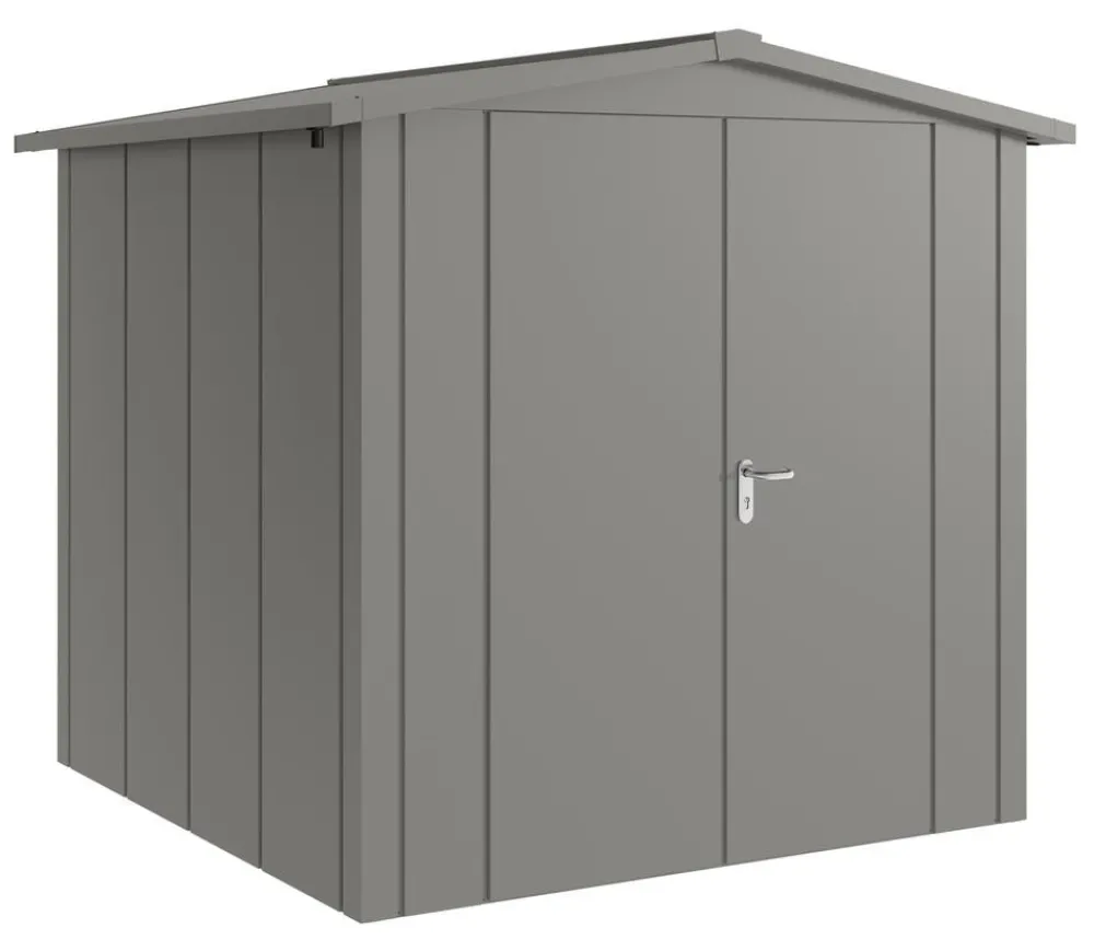 Hörmann Metallgerätehaus Juno JSD5 L-Sk Motiv Design mit Doppeltür, ca. B237/H223/T229 cm Graualuminium Discount