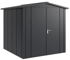 Hörmann Gartenhäuser & Gerätehäuser - Metallgerätehaus Juno JSD5 L-Sk Motiv Design mit Doppeltür, ca. B237/H223/T229 cm Anthrazit