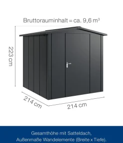 Hörmann Metallgerätehaus Juno JSD5 L-Sk Motiv Design, ca. B237/H223/T229 cm Anthrazit Hot