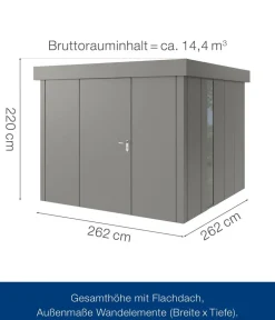 Hörmann Metallgerätehaus Juno JFD10 L-Sk Motiv Design, ca. B277/H222/T277 cm Graualuminium