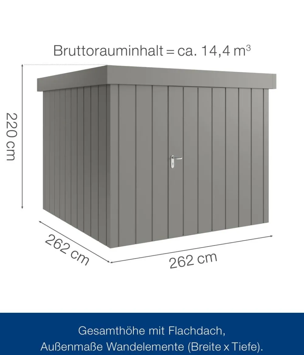 Hörmann Gartenhäuser & Gerätehäuser > Metallgerätehaus Juno JFD10 M-Sk Motiv Modern, ca. B277/H222/T277 cm