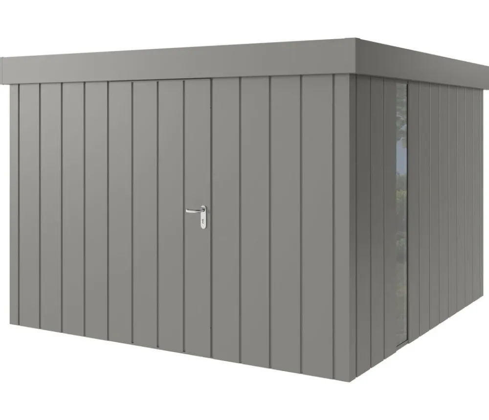 Hörmann Metallgerätehaus Juno JFD14 M-Sk Motiv Modern bodentiefes Fenster, ca. B325/H222/T325 cm Graualuminium Clearance