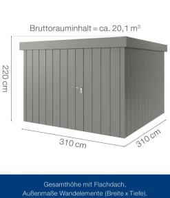 Hörmann Metallgerätehaus Juno JFD14 M-Sk Motiv Modern, ca. B325/H222/T325 cm Graualuminium Online