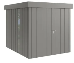 Hörmann Metallgerätehaus Juno JFD6 M-Sk Motiv Modern bodentiefes Fenster mit Doppeltür, ca. B229/H222/T277 cm Graualuminium Discount