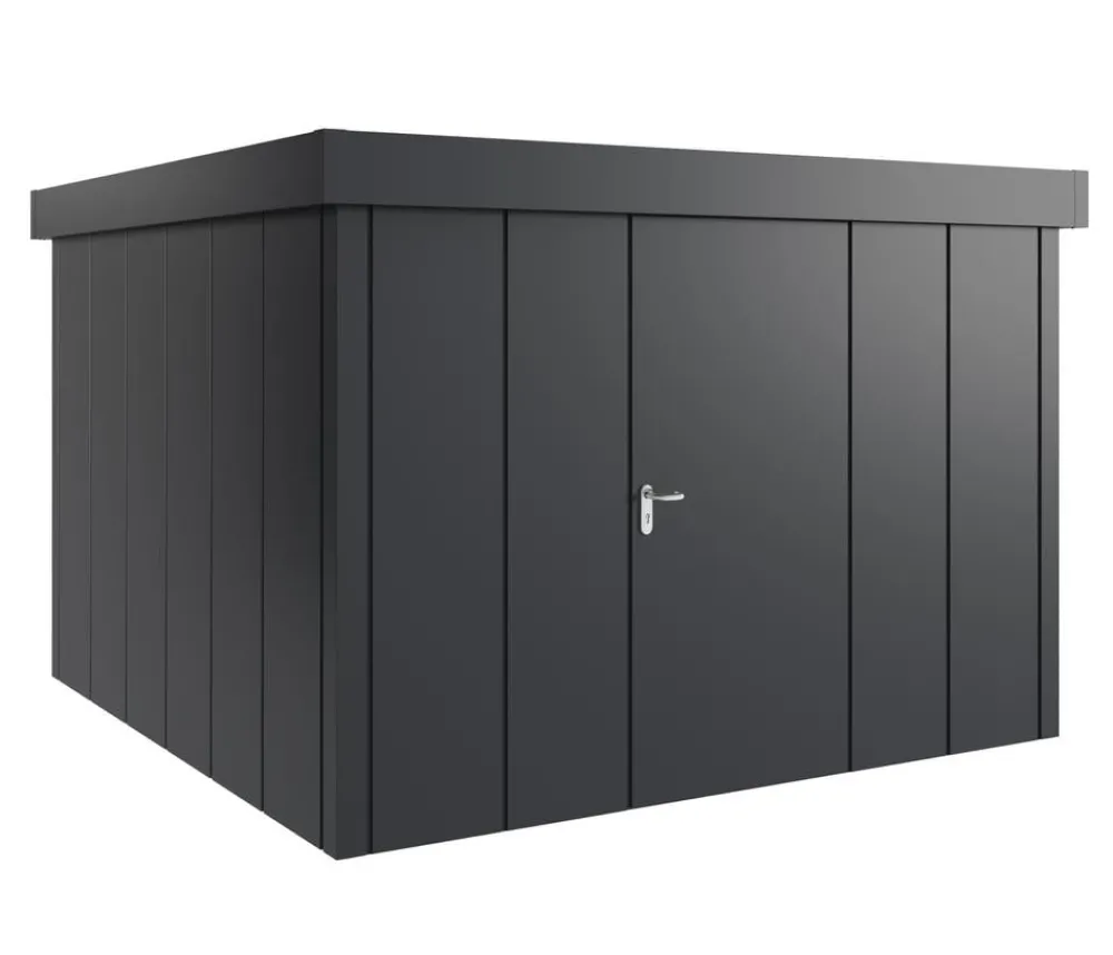 Hörmann Gartenhäuser & Gerätehäuser - Metallgerätehaus Juno JFD14 L-Sk Motiv Design, ca. B325/H222/T325 cm Anthrazit