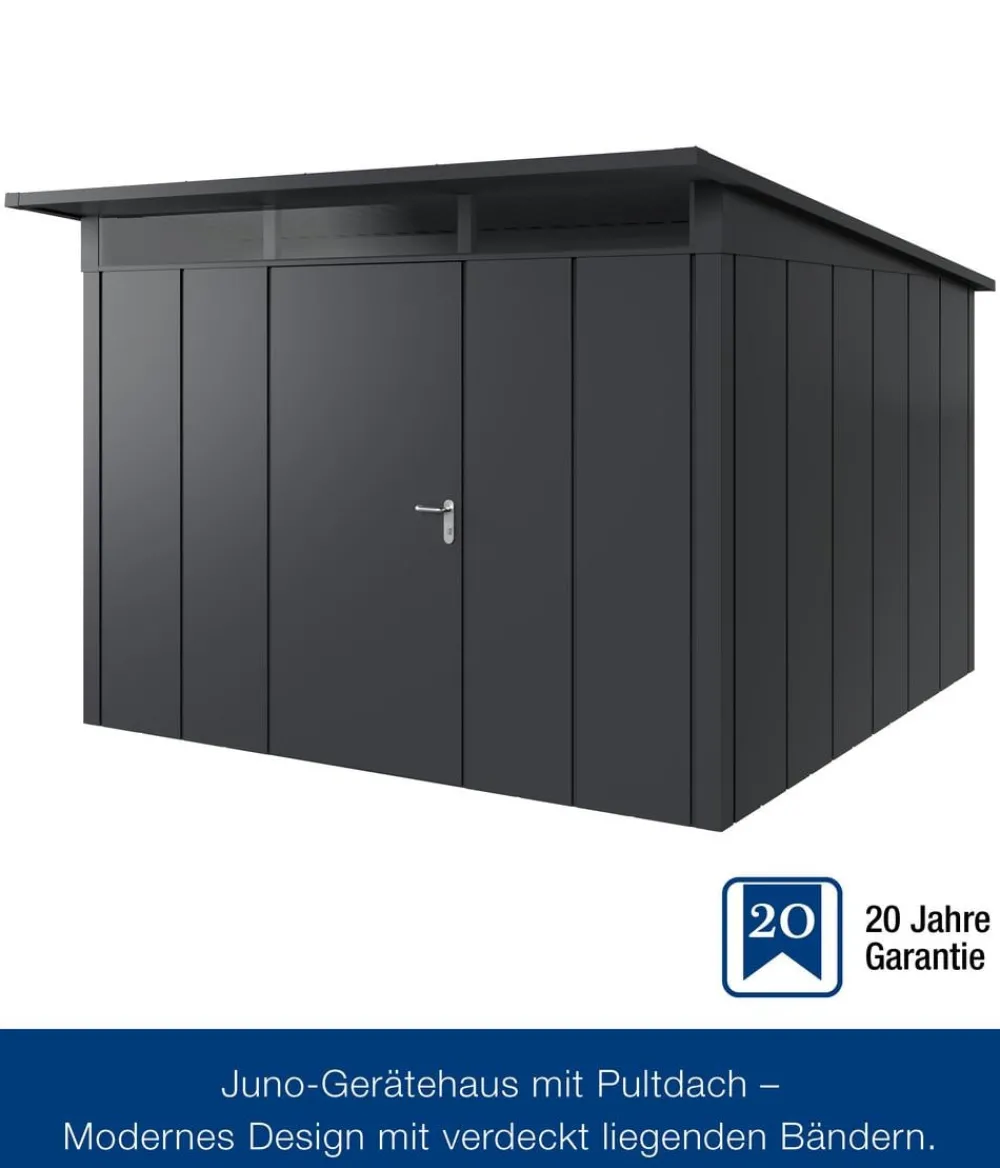 Hörmann Gartenhäuser & Gerätehäuser > Metallgerätehaus Juno JPD14 L-Sk Motiv Design, ca. B325/H232/T358 cm