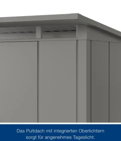 Hörmann Metallgerätehaus Juno JPD14 L-Sk Motiv Design, ca. B325/H232/T358 cm Graualuminium Outlet