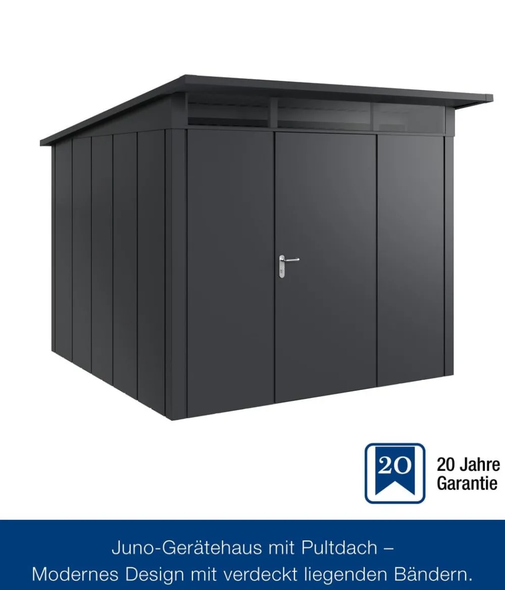 Hörmann Metallgerätehaus Juno JPD10 L-Sk Motiv Design, ca. B277/H232/T310 cm Anthrazit Discount