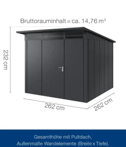 Hörmann Metallgerätehaus Juno JPD10 L-Sk Motiv Design, ca. B277/H232/T310 cm Anthrazit Online