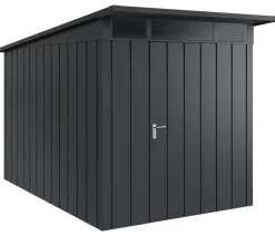 Hörmann Gartenhäuser & Gerätehäuser - Metallgerätehaus Juno JPD6 M-Sk Motiv Modern mit Doppeltür, ca. B229/H232/T310 cm Graualuminium