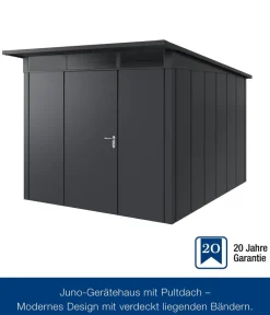 Hörmann Metallgerätehaus Juno JPD11 L-Sk Motiv Design, ca. B277/H232/T358 cm Anthrazit Sale
