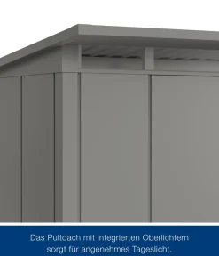 Hörmann Metallgerätehaus Juno JPD11 L-Sk Motiv Design, ca. B277/H232/T358 cm Graualuminium Outlet