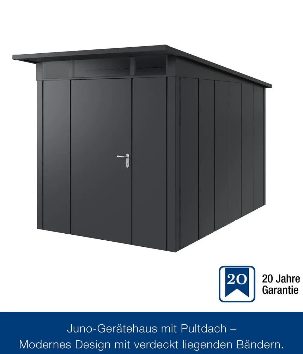 Hörmann Gartenhäuser & Gerätehäuser > Metallgerätehaus Juno JPD7 L-Sk Motiv Design, ca. B229/H232/T358 cm