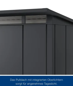 Hörmann Gartenhäuser & Gerätehäuser > Metallgerätehaus Juno JPD7 L-Sk Motiv Design, ca. B229/H232/T358 cm