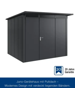 Hörmann Gartenhäuser & Gerätehäuser > Metallgerätehaus Juno JPD9 L-Sk Motiv Design, ca. B277/H224/T262 cm