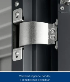 Hörmann Gartenhäuser & Gerätehäuser - Metallgerätehaus Juno JPD9 L-Sk Motiv Design, ca. B277/H224/T262 cm Graualuminium