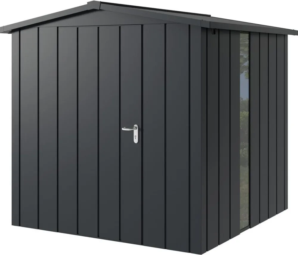 Hörmann Gartenhäuser & Gerätehäuser > Metallgerätehaus Juno JPD9 L-Sk Motiv Design, ca. B277/H224/T262 cm