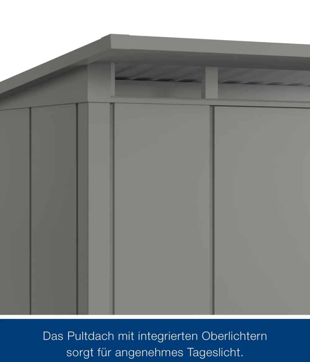 Hörmann Gartenhäuser & Gerätehäuser > Metallgerätehaus Juno JPD9 L-Sk Motiv Design, ca. B277/H224/T262 cm