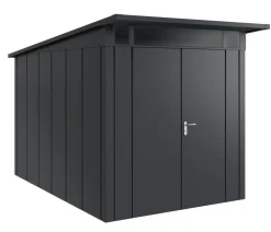 Hörmann Gartenhäuser & Gerätehäuser - Metallgerätehaus Juno JPD7 L-Sk Motiv Design mit Doppeltür, ca. B229/H232/T358 cm Anthrazit