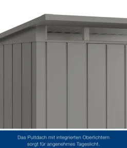 Hörmann Gartenhäuser & Gerätehäuser > Metallgerätehaus Juno JPD4 L-Sk Motiv Design mit Doppeltür, ca. B229/H224/T214 cm