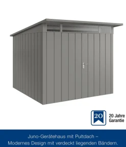 Hörmann Gartenhäuser & Gerätehäuser > Metallgerätehaus Juno JPD4 L-Sk Motiv Design mit Doppeltür, ca. B229/H224/T214 cm