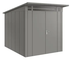Hörmann Metallgerätehaus Juno JPD6 L-Sk Motiv Design mit Doppeltür, ca. B229/H232/T310 cm Graualuminium Outlet