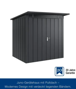 Hörmann Gartenhäuser & Gerätehäuser - Metallgerätehaus Juno JPD12 M-Sk Motiv Modern, ca. B325/H224/T262 cm Anthrazit