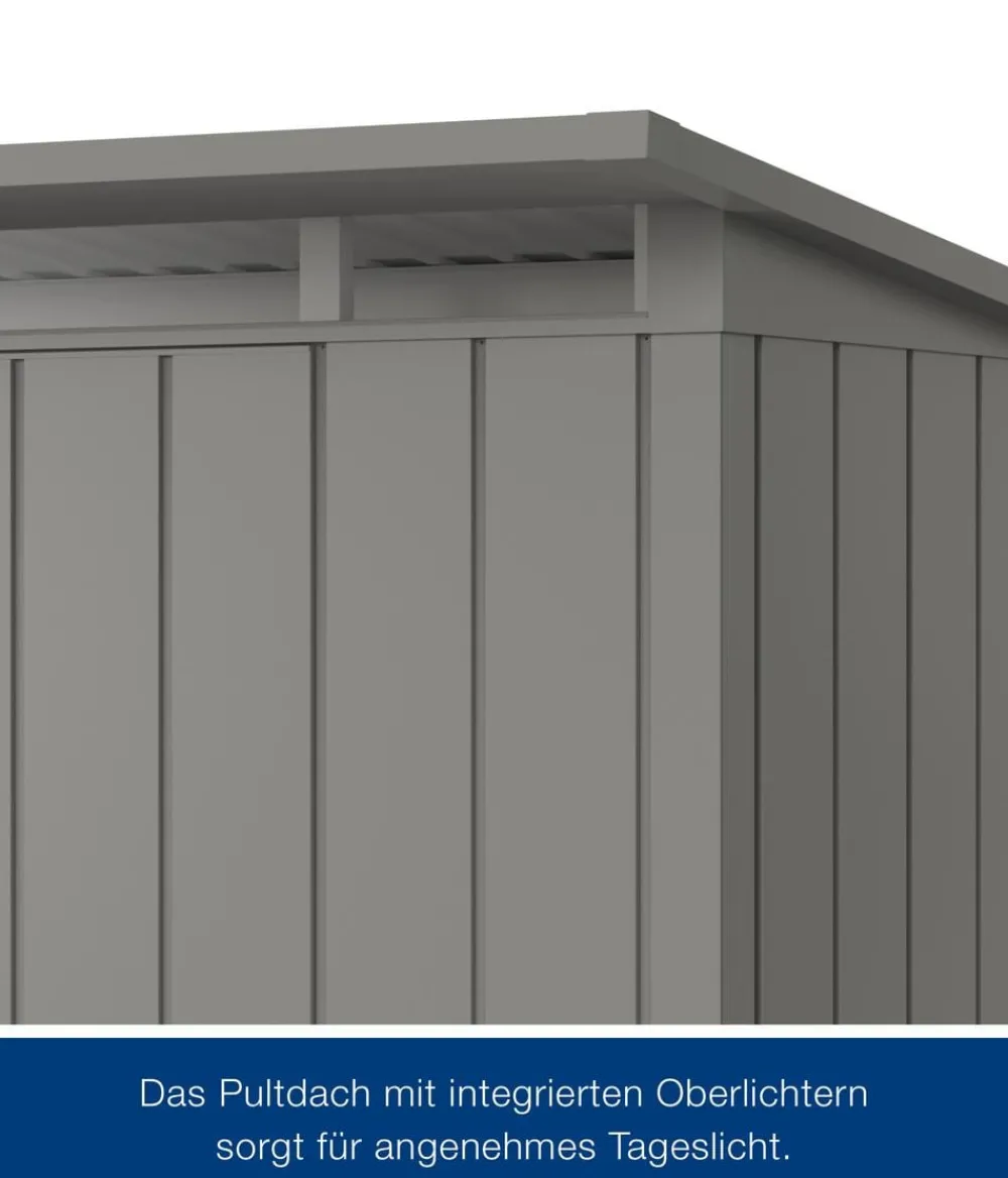 Hörmann Gartenhäuser & Gerätehäuser > Metallgerätehaus Juno JPD5 M-Sk Motiv Modern, ca. B229/H224/T262 cm