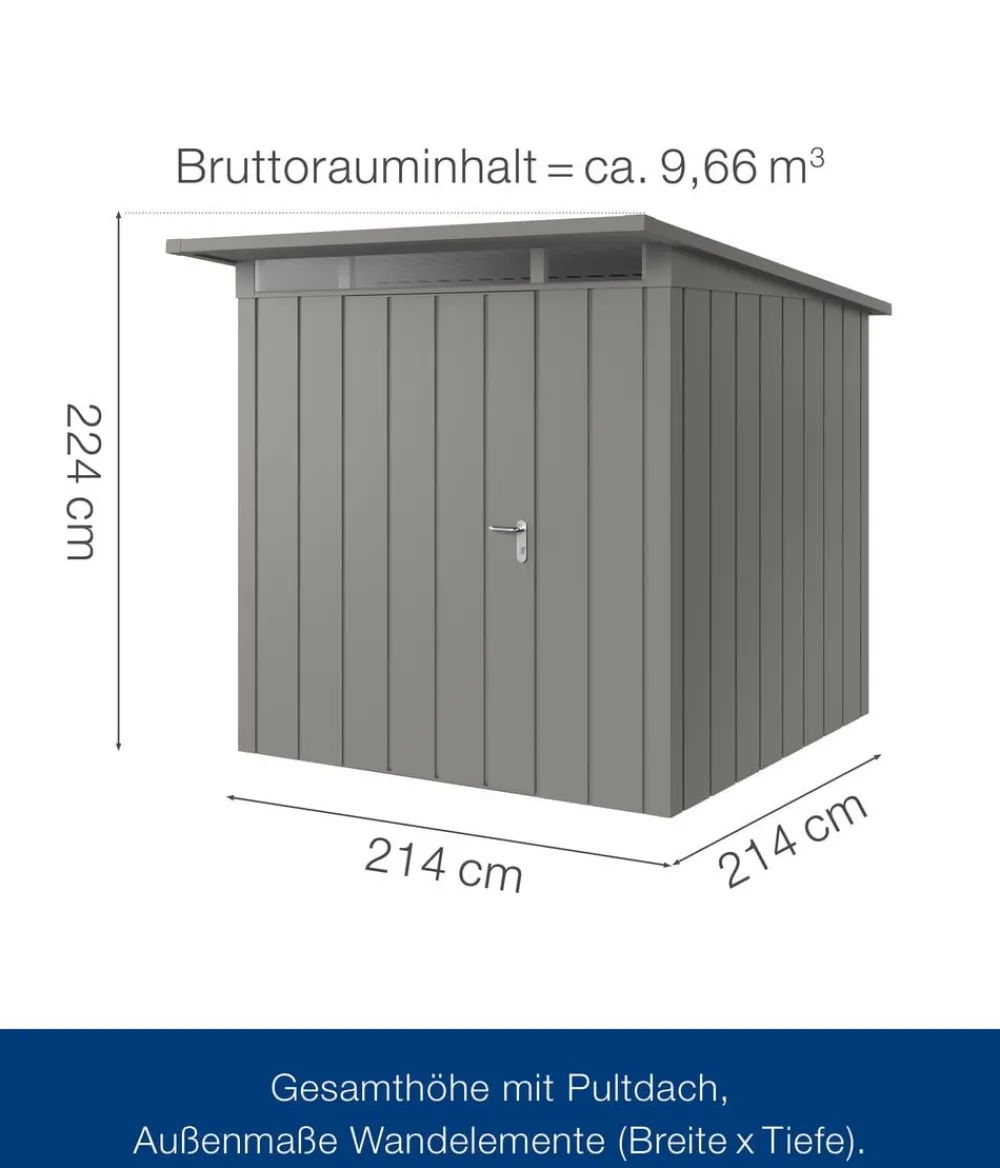 Hörmann Gartenhäuser & Gerätehäuser > Metallgerätehaus Juno JPD5 M-Sk Motiv Modern, ca. B229/H224/T262 cm