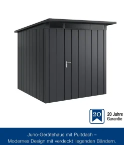 Hörmann Gartenhäuser & Gerätehäuser - Metallgerätehaus Juno JPD5 M-Sk Motiv Modern, ca. B229/H224/T262 cm Anthrazit