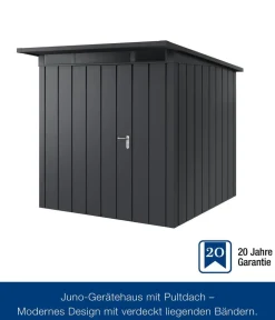 Hörmann Gartenhäuser & Gerätehäuser > Metallgerätehaus Juno JPD10 L-Sk Motiv Design mit Doppeltür, ca. B277/H232/T310 cm