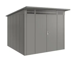 Hörmann Gartenhäuser & Gerätehäuser - Metallgerätehaus Juno JPD10 L-Sk Motiv Design mit Doppeltür, ca. B277/H232/T310 cm Graualuminium