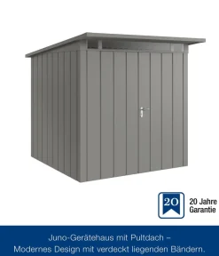 Hörmann Gartenhäuser & Gerätehäuser > Metallgerätehaus Juno JPD5 M-Sk Motiv Modern mit Doppeltür, ca. B229/H224/T262 cm
