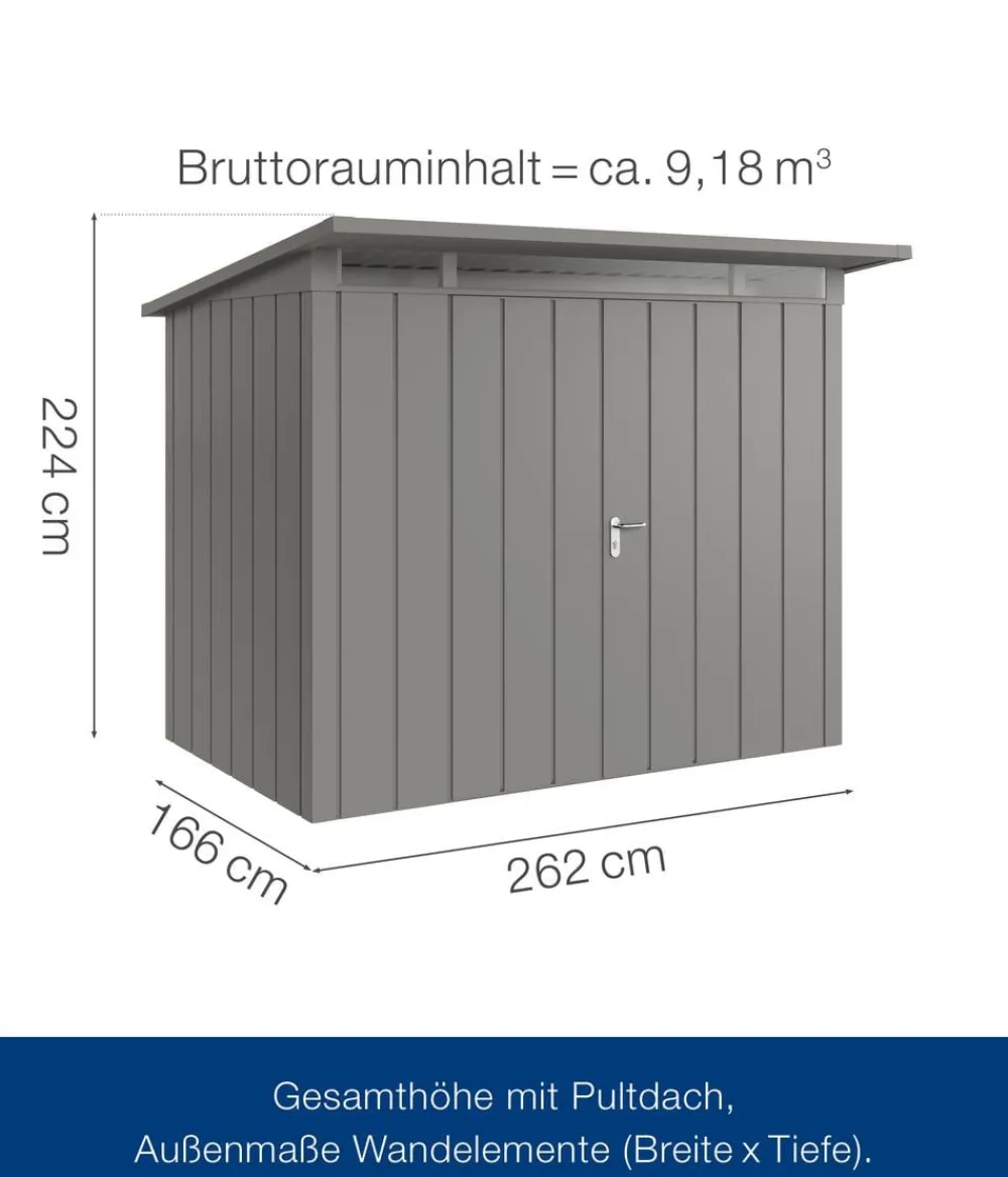 Hörmann Metallgerätehaus Juno JPD8 M-Sk Motiv Modern mit Doppeltür, ca. B277/H224/T214 cm Graualuminium Online