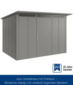 Hörmann Metallgerätehaus Juno JPD12 L-Sk Motiv Design, ca. B325/H224/T262 cm Graualuminium Sale