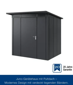 Hörmann Metallgerätehaus Juno JPD4 L-Sk Motiv Design, ca. B229/H224/T214 cm Anthrazit Clearance