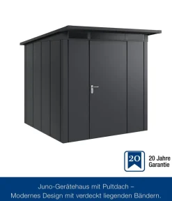 Hörmann Gartenhäuser & Gerätehäuser > Metallgerätehaus Juno JPD5 L-Sk Motiv Design, ca. B229/H224/T262 cm