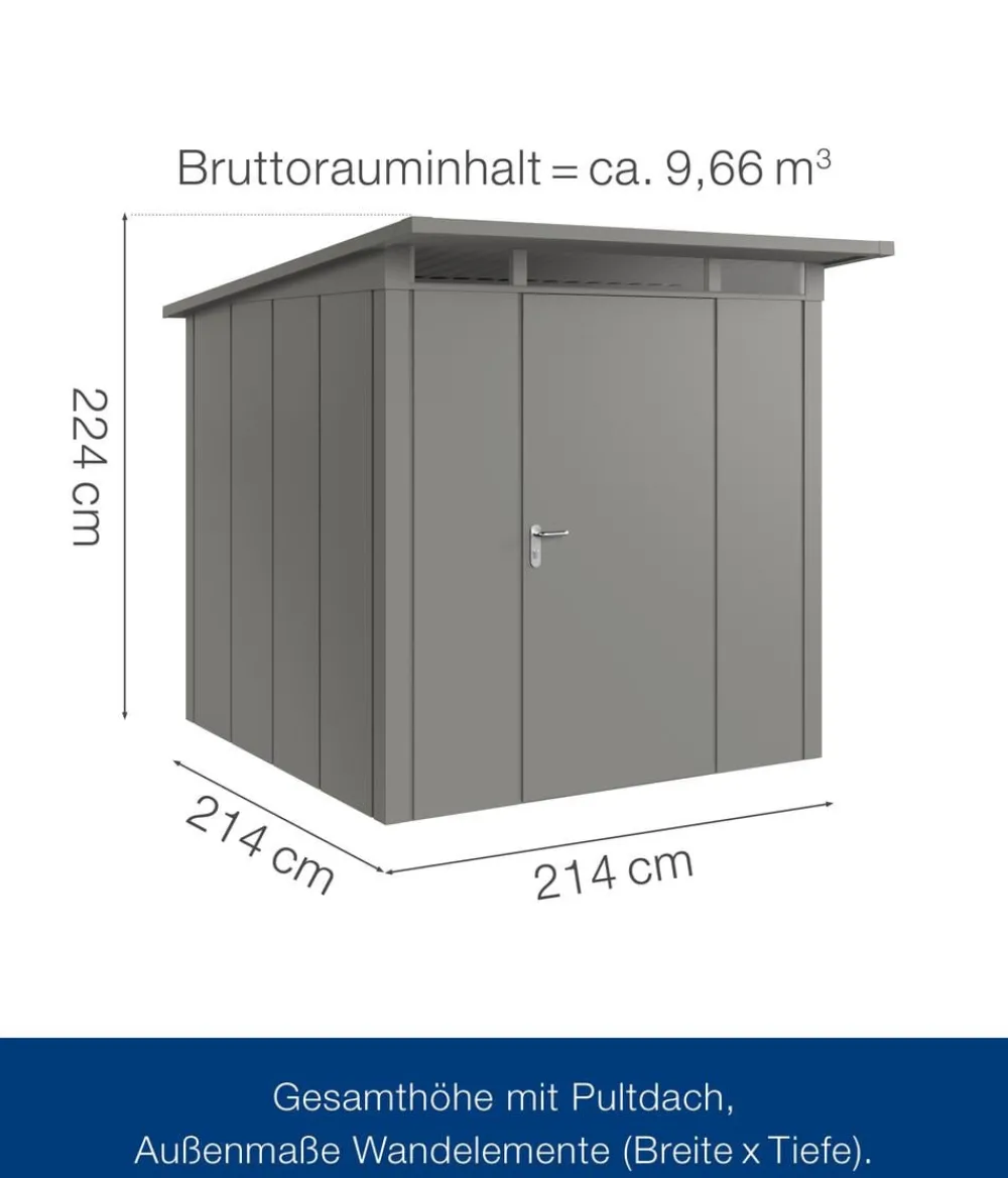 Hörmann Metallgerätehaus Juno JPD5 L-Sk Motiv Design, ca. B229/H224/T262 cm Graualuminium Sale
