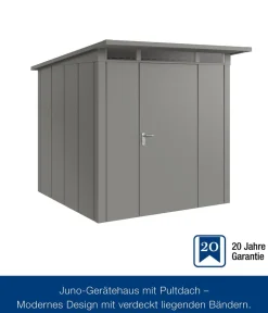 Hörmann Metallgerätehaus Juno JPD5 L-Sk Motiv Design, ca. B229/H224/T262 cm Graualuminium Sale
