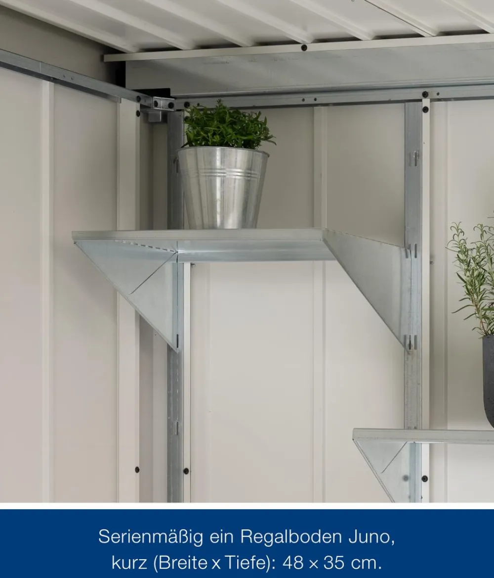 Hörmann Metallgerätehaus Juno JPD5 L-Sk Motiv Design, ca. B229/H224/T262 cm Graualuminium Sale