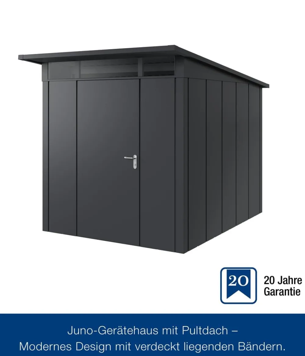 Hörmann Gartenhäuser & Gerätehäuser > Metallgerätehaus Juno JPD6 L-Sk Motiv Design, ca. B229/H232/T310 cm
