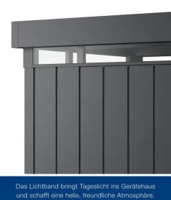 Hörmann Gartenhäuser & Gerätehäuser > Metallgerätehaus Juno mit Lichtband JFD11 M-Sk, ca. B277/H239/T325 cm
