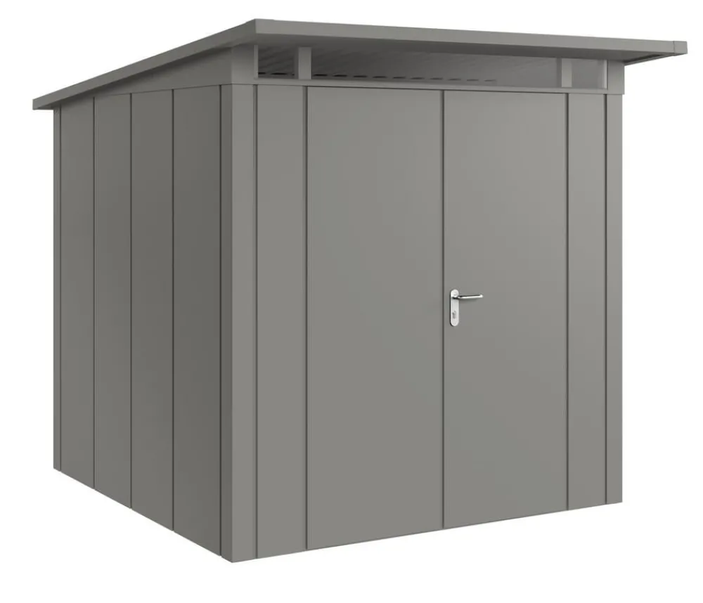 Hörmann Metallgerätehaus Juno JPD5 L-Sk Motiv Design mit Doppeltür, ca. B229/H224/T262 cm Graualuminium Best